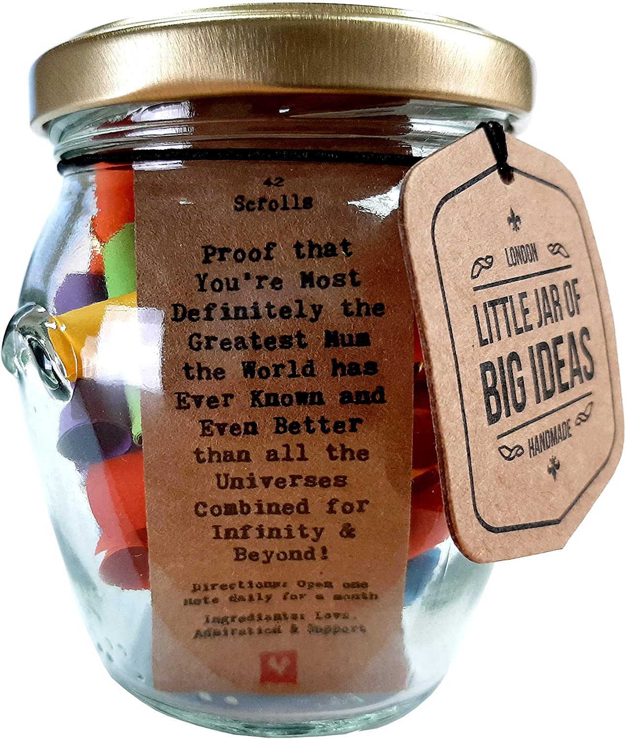  Thoughtful Gift   artigianale artigianalmente regalo  Unique  Little Jar of Big Ideas Piccolo vaso di grandi grazie  